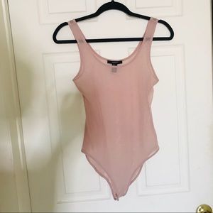 Forever 21 Mesh light pink bodysuit
